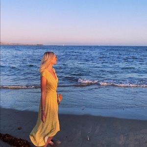 Anthropologie Yellow Midi Dress